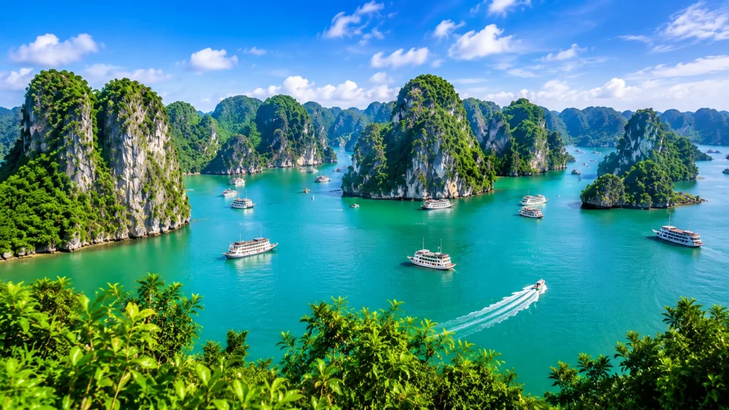 Cảnh đẹp Vịnh Hạ Long từ trên cao nhìn xuống