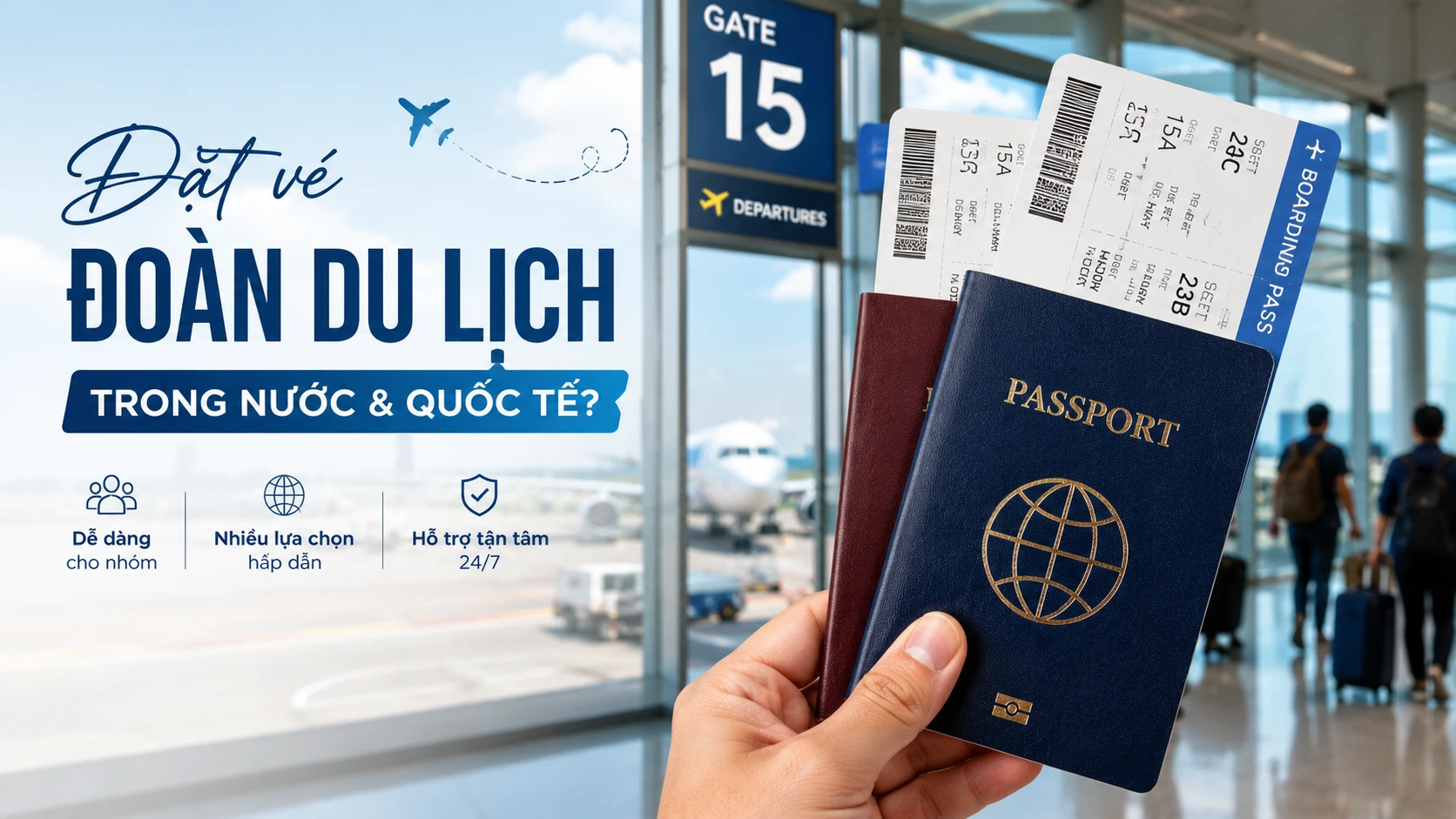 Đặt vé đoàn du lịch trong nước và quốc tế