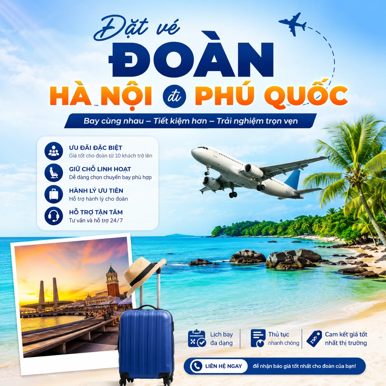 Đặt vé đoàn Hà Nội Phú Quốc