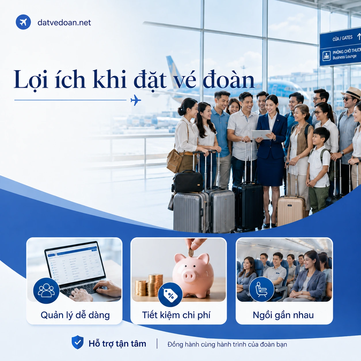 Lợi ích khi đặt vé đoàn giải pháp nhẹ đầu cho trưởng đoàn