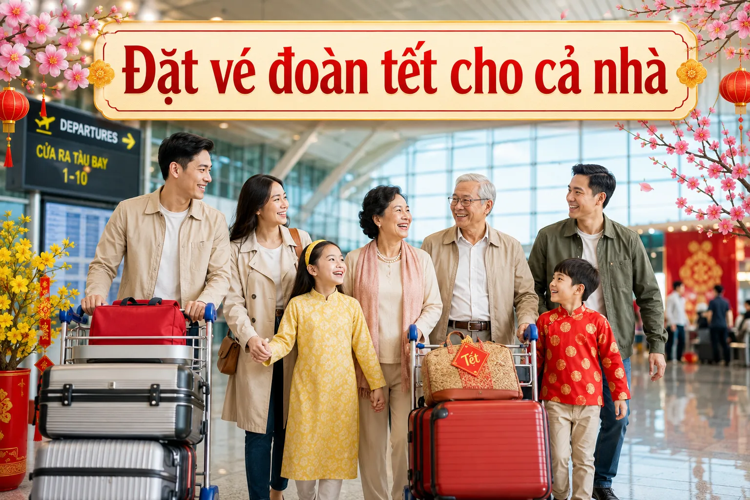 Đặt vé đoàn Tết cho gia đình đông người