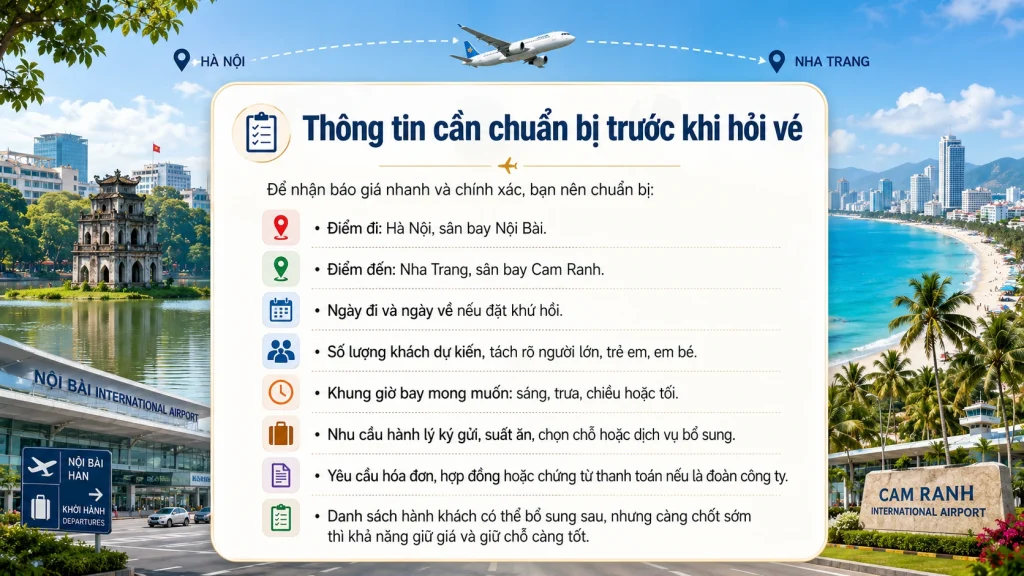 Thông tin cần chuẩn bị trước khi hỏi vé máy bay Nha Trang